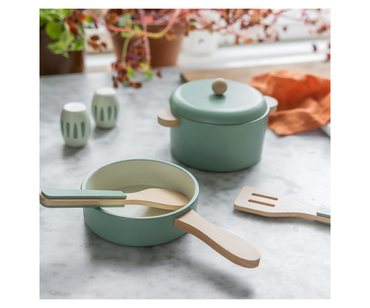 Set de Ollas y Sartenes de Madera Sage Green