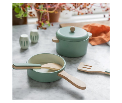 Set de Ollas y Sartenes de Madera Sage Green