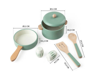 Set de Ollas y Sartenes de Madera Sage Green