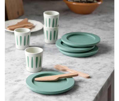 Vajilla Infantil de Madera para 4