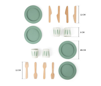 Vajilla Infantil de Madera para 4