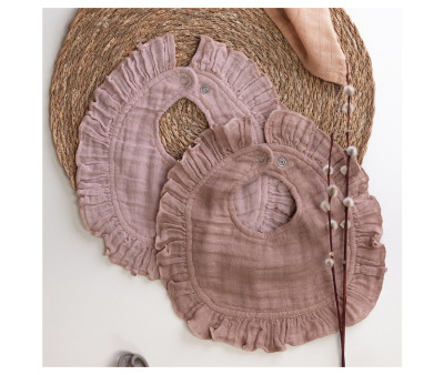 2 Baberos de Muselina Orgánica Rose/Brown
