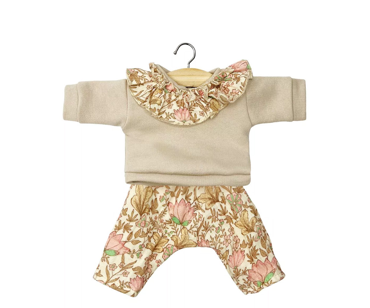 Conjunto Marion para Muñecas Gordis con Top en Molleton et Indienne Rosée