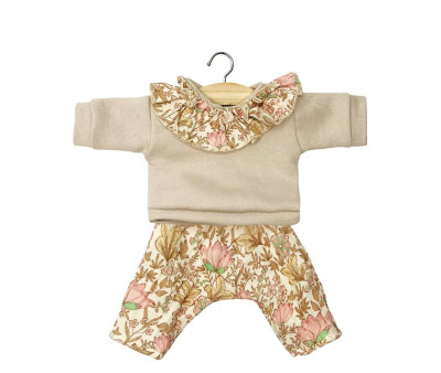 Conjunto Marion para Muñecas Gordis con Top en Molleton et Indienne Rosée