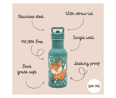 Botella Acero Zorro 500ml