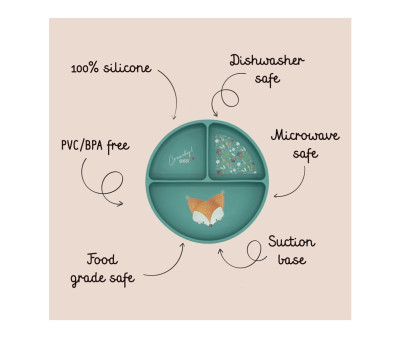 Plato de Silicona con Compartimentos Zorro