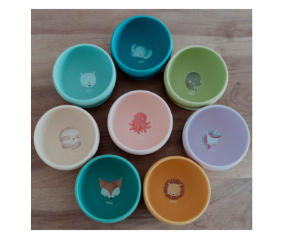 Bol con Ventosa Silicona Zorro