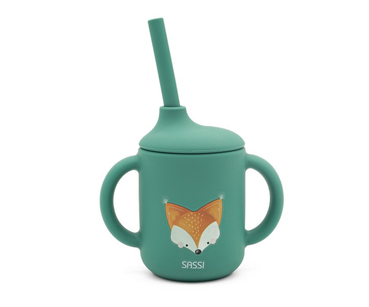 Taza de Silicona con Pajita Zorro 120ml