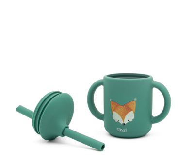Taza de Silicona con Pajita Zorro 120ml