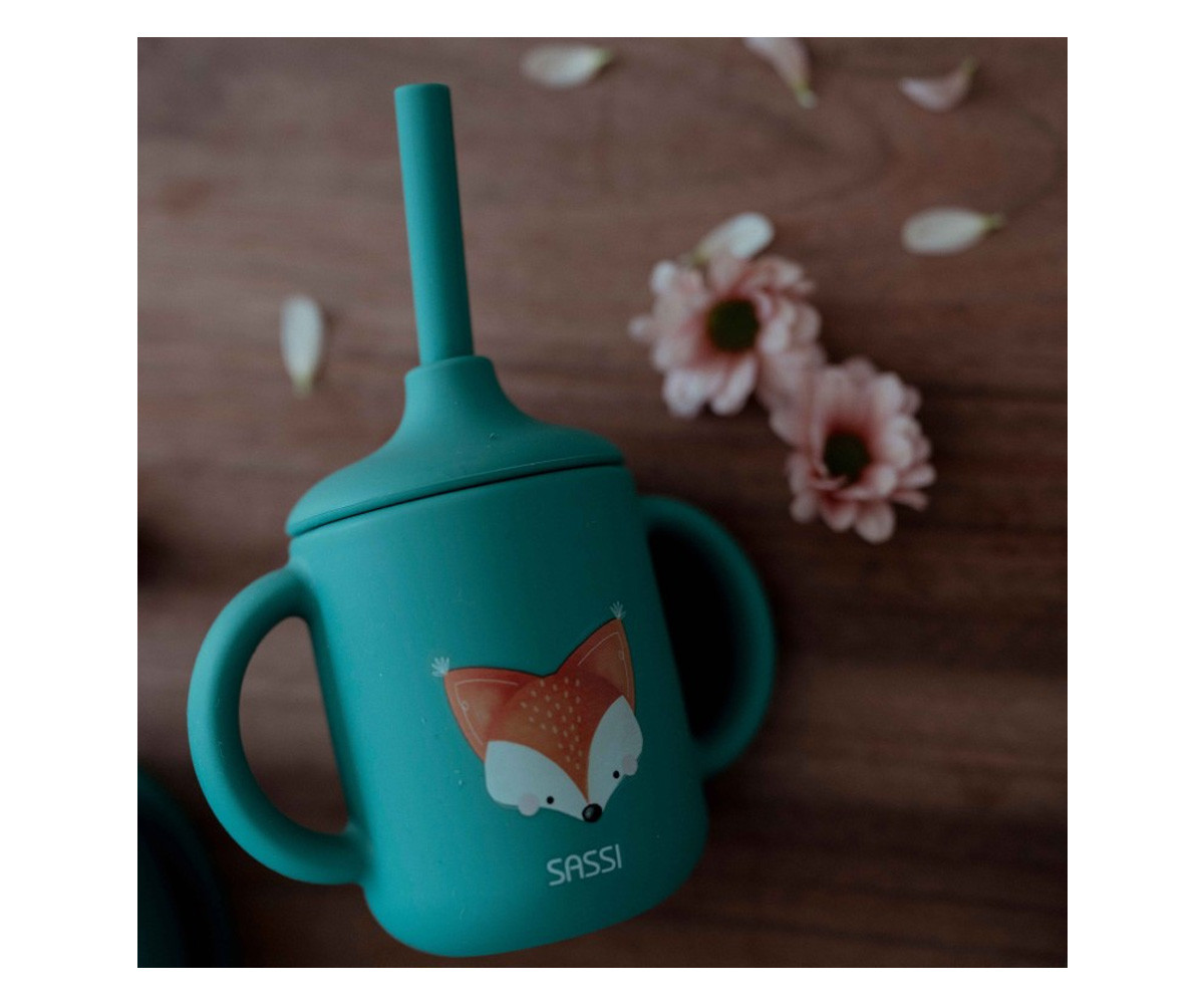 Taza de Silicona con Pajita Zorro 120ml