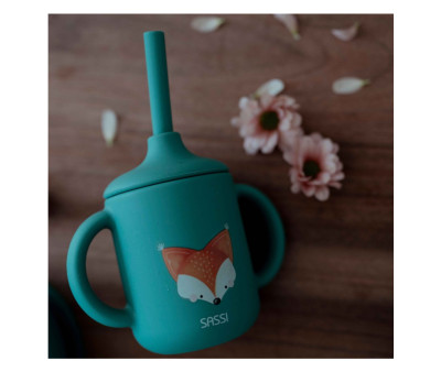 Taza de Silicona con Pajita Zorro 120ml