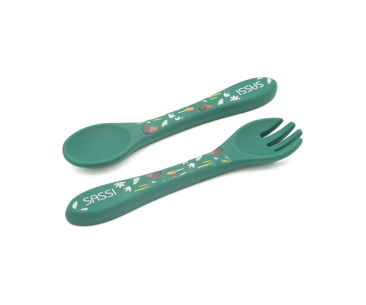 Cucchiaio e Forchetta in Silicone Volpe