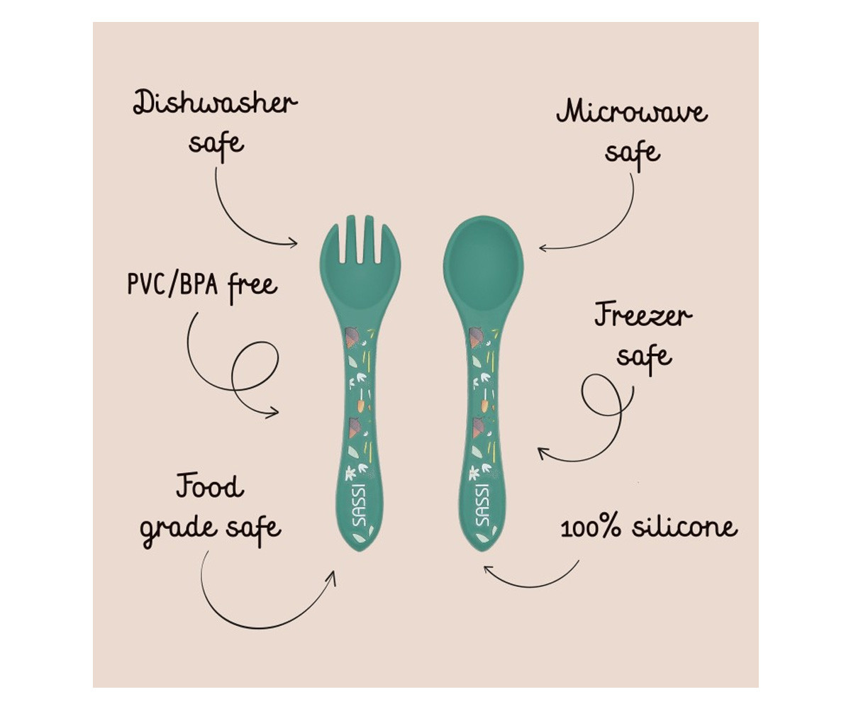 Cucchiaio e Forchetta in Silicone Volpe