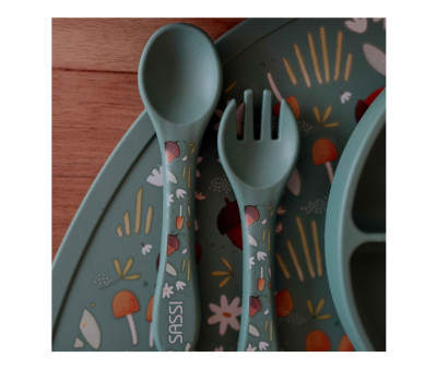 Cucchiaio e Forchetta in Silicone Volpe