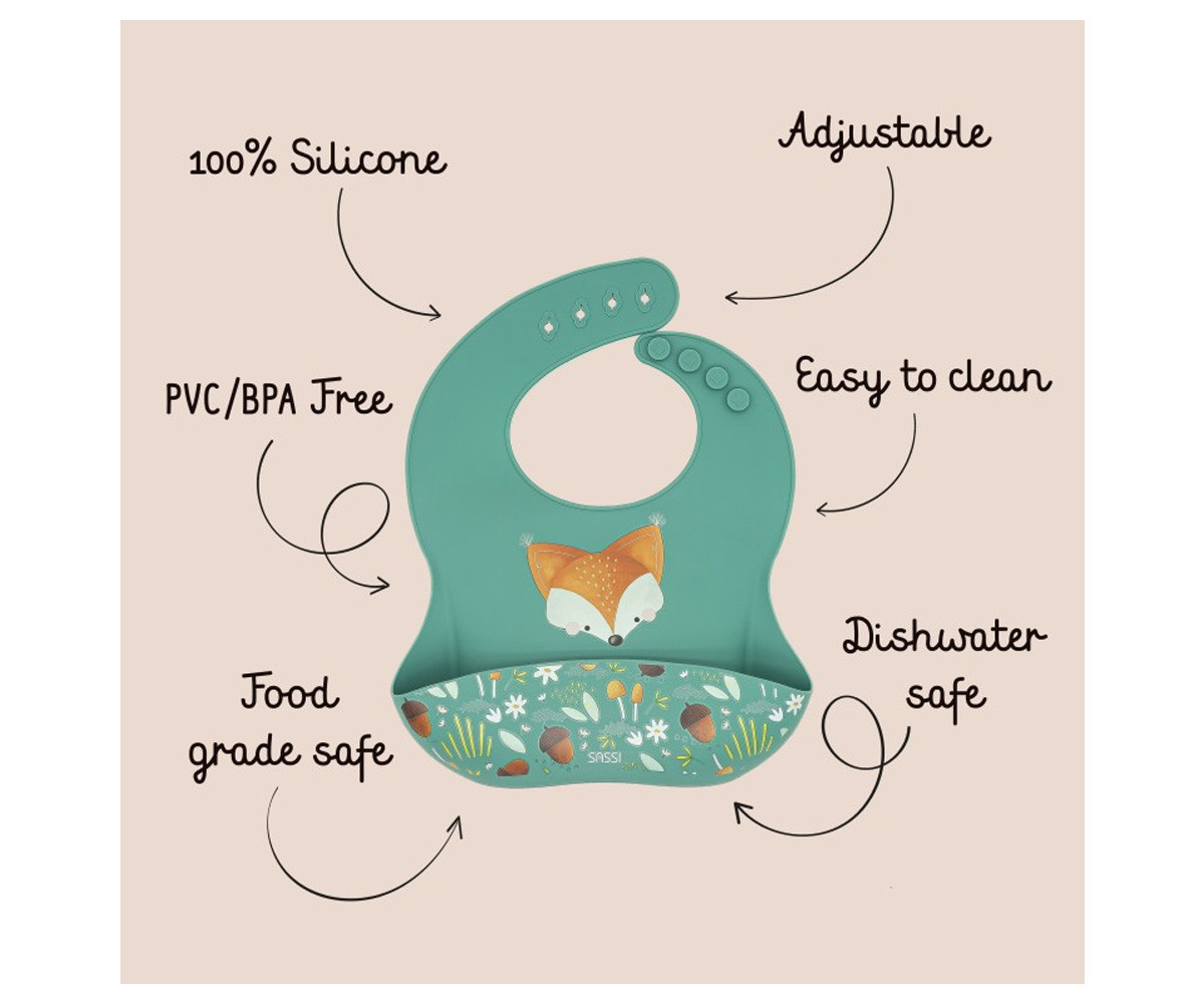 Babero de Silicona Zorro