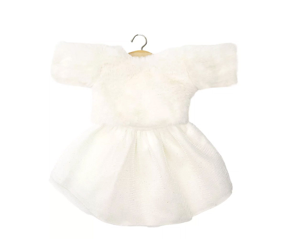 Conjunto Kaya para Muñeco Gordis con Jersey de Pelo Sintético y Tutú Blanco