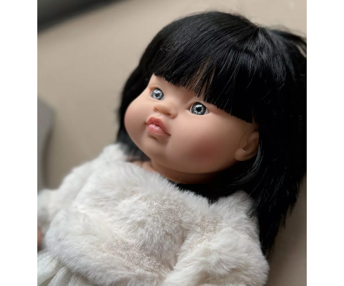 Conjunto Kaya para Muñeco Gordis con Jersey de Pelo Sintético y Tutú Blanco