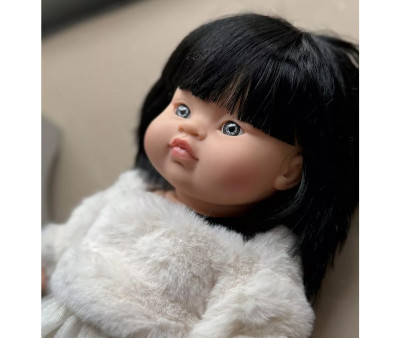 Conjunto Kaya para Muñeco Gordis con Jersey de Pelo Sintético y Tutú Blanco