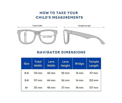 Gafas de Sol Flexibles (0-24m) Navigators Polarizadas Midnight Blue Mirrored Lenses