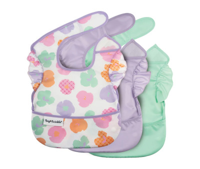 3 Bavagli Impermeabili Green/Lilac/Flowers Pop