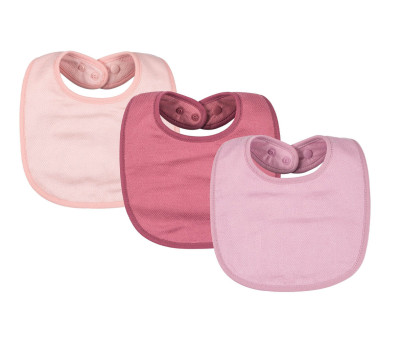 Pack 3 Bavaglini Rotondi Kaffle BordeauxPink/Lilac