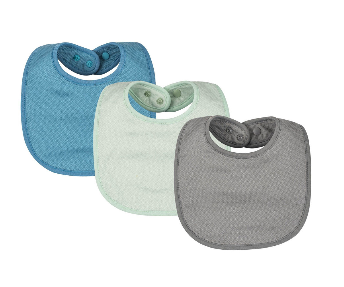 Pack 3 Bavaglini Rotondi Kaffle Denim/Mint/Grey