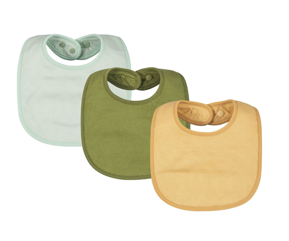 Pack 3 Bavaglini Rotondi Kaffle Mint/Olive/Tan