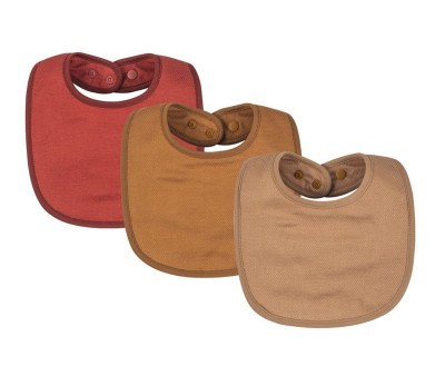 Pack 3 Bavaglini Rotondi Kaffle Bordeaux/Brown/Light Brown 