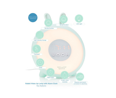 Despertador Lámpara Conejo Verde