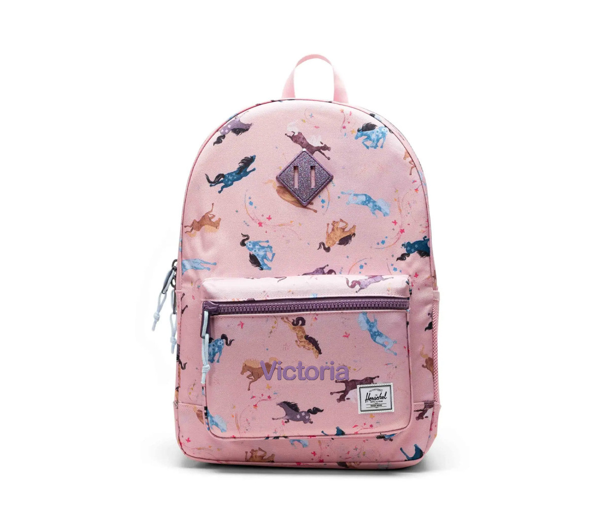 Personalized Herschel Heritage Youth Backpack Wild Horses