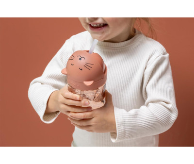 Vaso con pajita Mrs. Cat