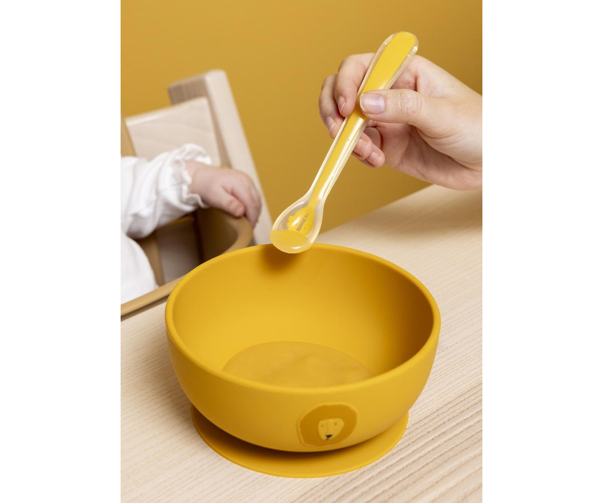 3 Cucharas de Silicona para Bebé Mr. Lion