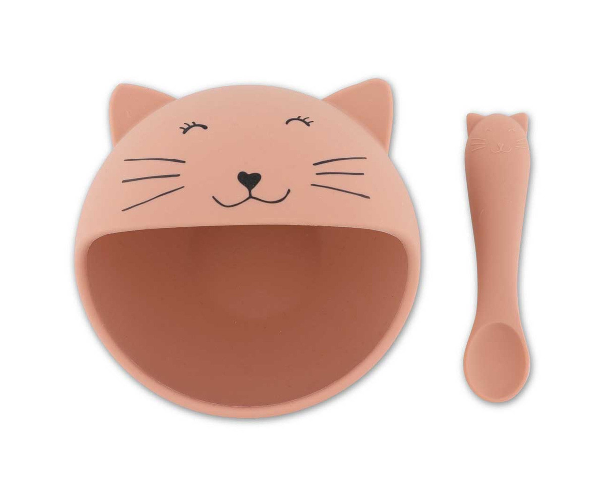 Bol con Ventosa y Cuchara de Silicona Mrs. Cat
