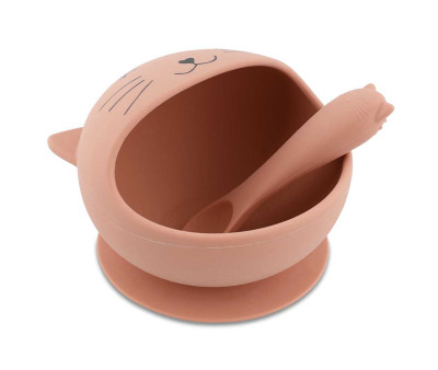 Bol con Ventosa y Cuchara de Silicona Mrs. Cat