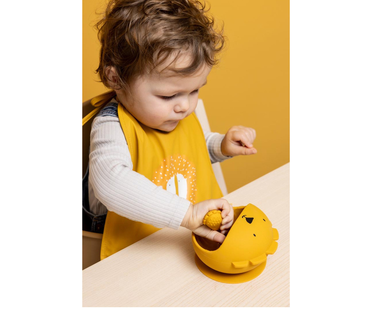 Bol con Ventosa y Cuchara de Silicona Mr. Lion