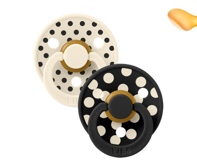 2 Succhietti BIBS Studio Colour Anatomica Polka Ivory/Black