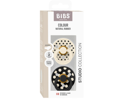 2 Succhietti BIBS Studio Colour Anatomica Polka Ivory/Black