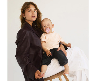 2 Succhietti BIBS Studio Colour Round Polka Baby Pink/Mocha