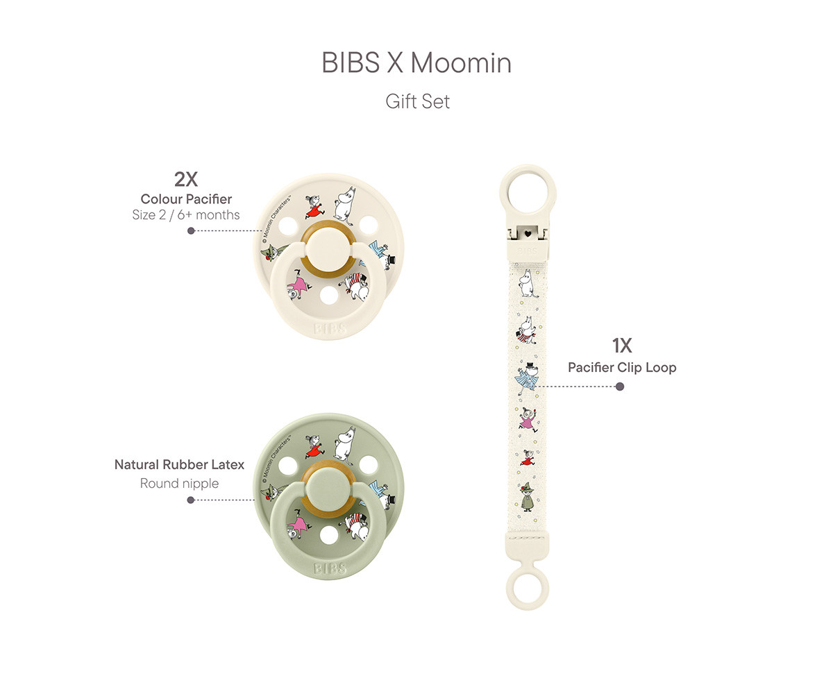 Set Regalo BIBS x Moomin Friends + Clip Loop Ivory