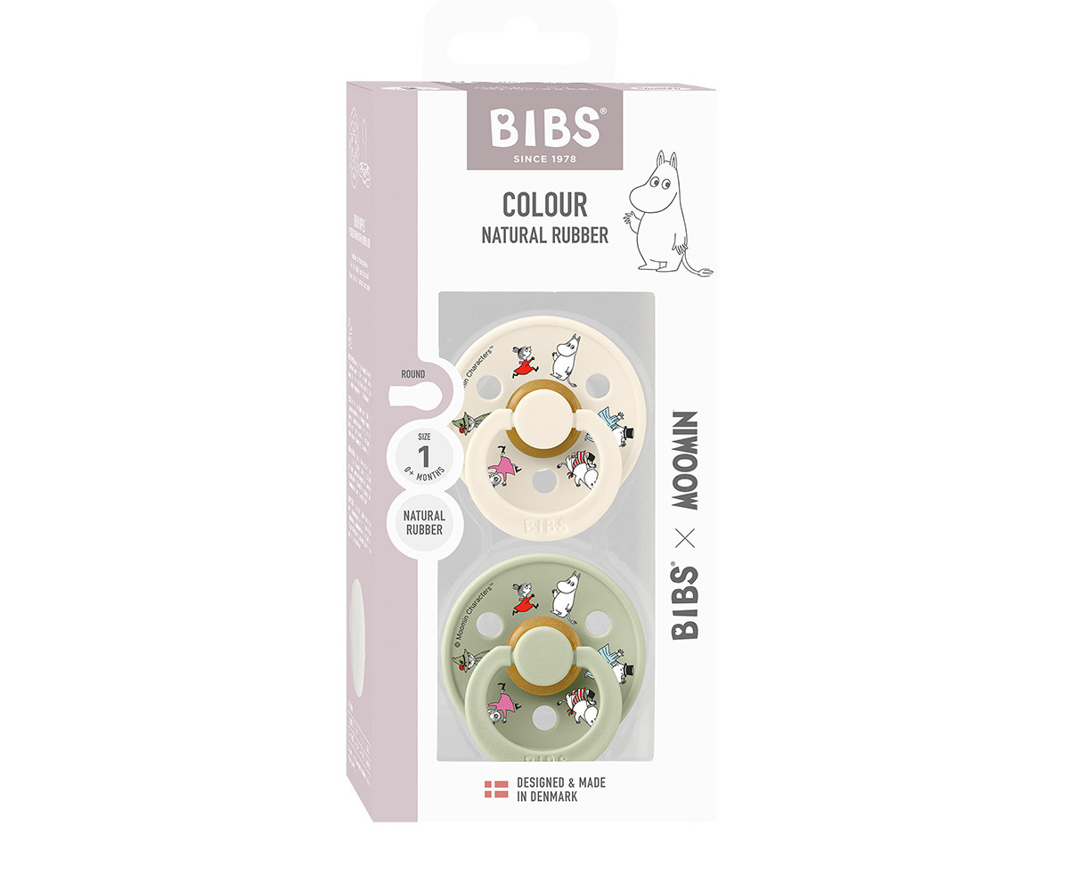 2 Succhietti BIBS x Moomin Colour Round Friends-Ivory Mix