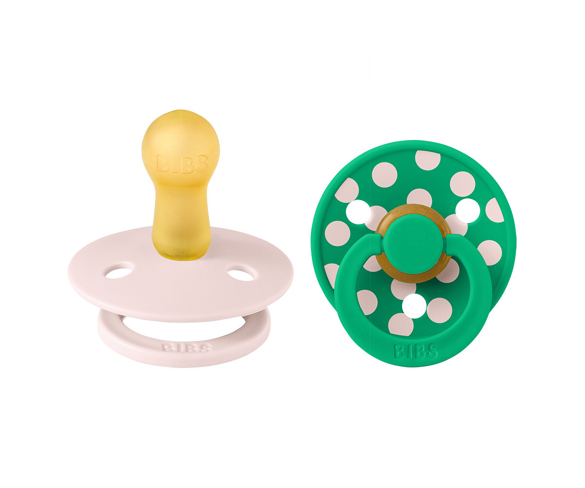 2 Succhietti BIBS Studio Colour Round Polka Petal/Cactus