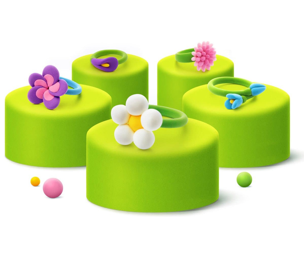 Interactive Playdough Flower Rings (3 cans)