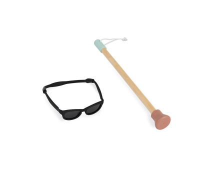 Occhiali Scuri e Bastone da Cieco per Bambole