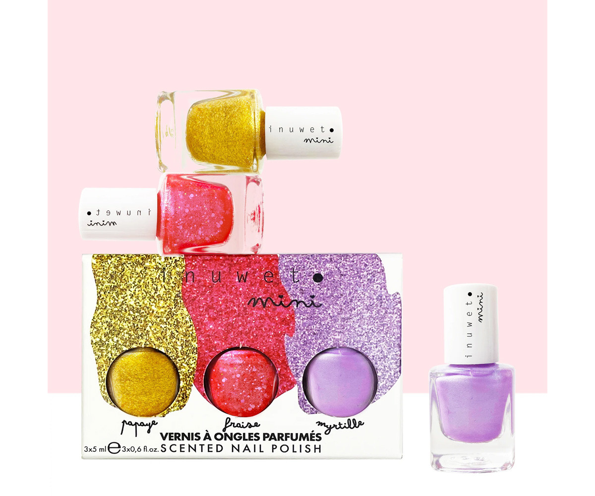 Cofre Trio Esmaltes al Agua: Papaya, Fresa y Arándano