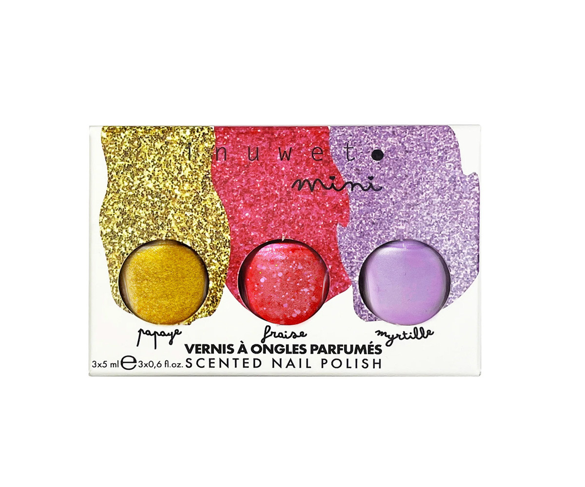 Cofre Trio Esmaltes al Agua: Papaya, Fresa y Arándano