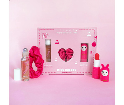 Set Infantil Miss Cherry: Pinza de Pelo Rosa, Perfume y Bálsamo Labial