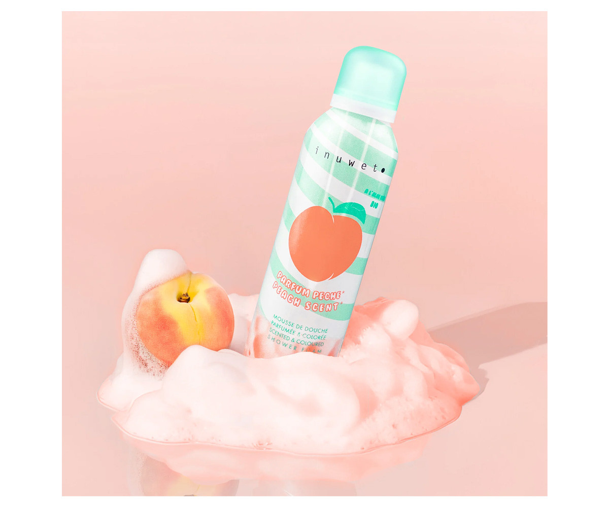 Cofre Bubble Peach: Mousse de Ducha y Accesorios Frutales