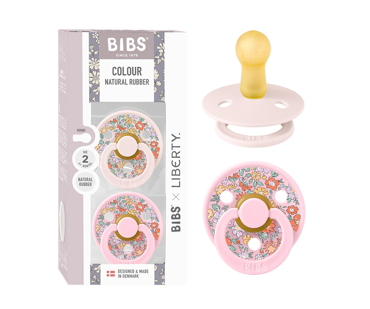 2 Chupetes BIBS Colour Round Liberty Oscar Meadow Petal Mix