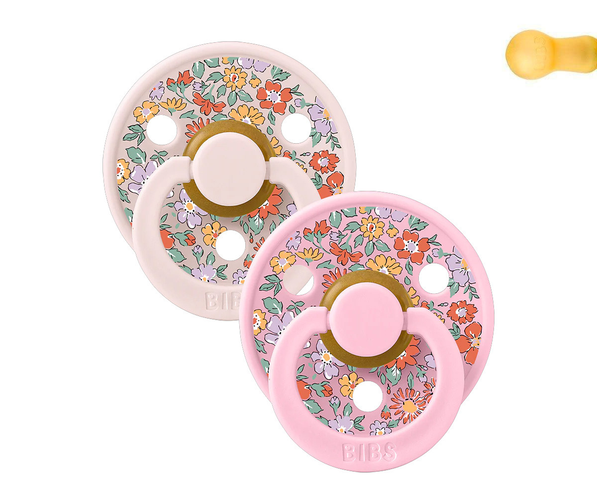 2 Chupetes BIBS Colour Round Liberty Oscar Meadow Petal Mix
