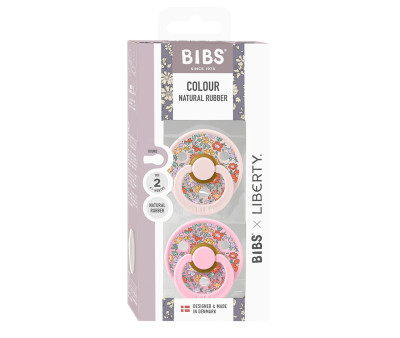 2 Chupetes BIBS Colour Round Liberty Oscar Meadow Petal Mix
